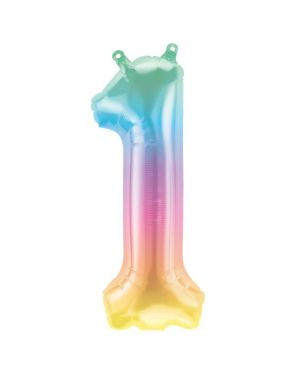 Pastel Ombre Number Balloons - 16&quot; Air Fill
