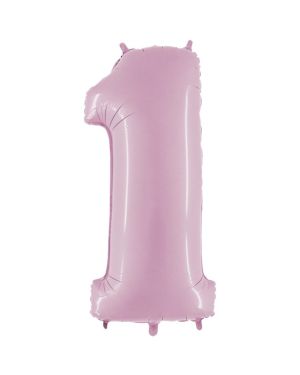 Number 1 Pastel Pink  Foil Balloon - 40&quot;