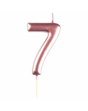 Number 7 Rose Gold Candle