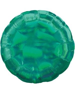 Green Iridescent Circle Balloon - 18&quot; Foil