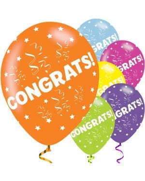 Congratulations Balloons - 11&#039;&#039; Latex (6pk)