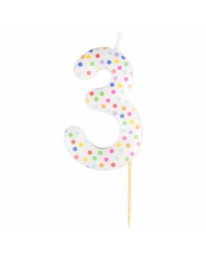 Number 3 Dots Candle