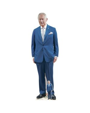 King Charles Blue Suit Cardboard Cutout - 179cm x 56cm