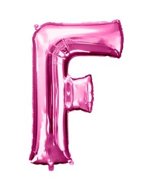 Pink Letter F Balloon - 34&quot; Foil