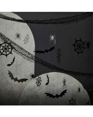 Webs, Bat &amp; Spider Backdrop (3pk)