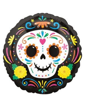 Day of the Dead Skull Balloon - 18&quot; Foil