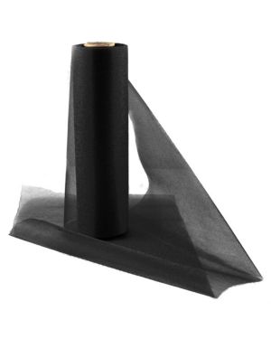 Black Organza Sheer Roll - 25m