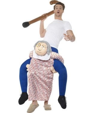 Piggyback Grandma - Adult Costume
