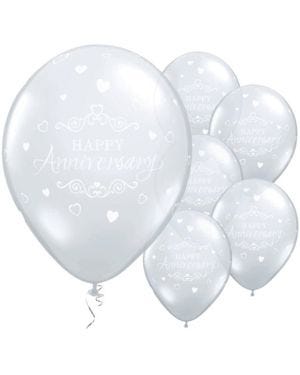 Anniversary Classic Hearts Balloons - 11&quot; Latex (25pk)