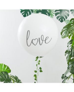 Botanical Hen Giant White Love Latex Balloon Kit - 36&quot;