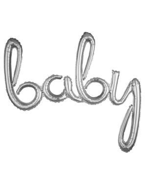 Silver Baby Phrase Balloon - 39&quot; Foil