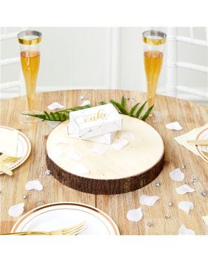 Wooden Slice Table Centrepiece - 22cm