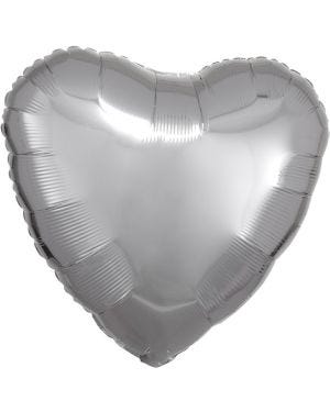 Metallic Silver Heart Balloon - 18&#039;&#039; Foil
