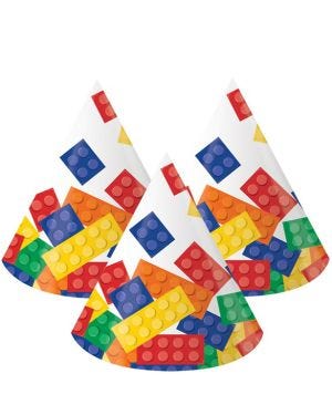 Block Party Children&#039;s Cone Paper Hats - 15cm (8pk)