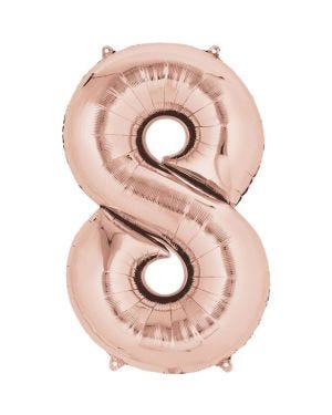 Rose Goid Foil Number Balloons - 16&quot; Air Fill