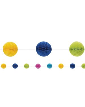 Multi Coloured Honeycomb Garland Decoration - 2.1m