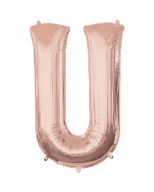 Rose Gold Letter U Balloon - 34 Foil