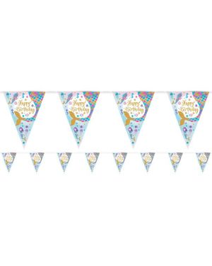 Iridecent Mermaid Happy Birthday Bunting - 3.9m