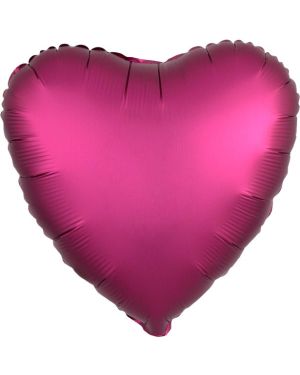 Pomegranate Satin Luxe Heart Foil Balloon - 18&quot; Unpackaged