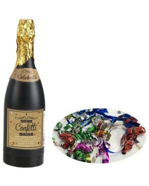 Multi Coloured Paper Confetti Champagne Bottle Cannon - 33cm