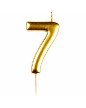 Number 7 Gold Candle