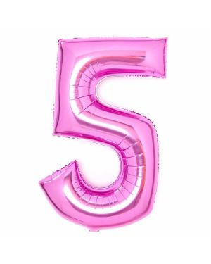 Number 5 Pink Foil Balloon - 34&quot;