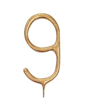 Gold Sparkler Number 9 Candle - 17.8cm