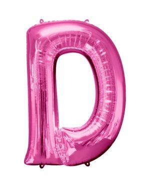 Pink Letter D Balloon - 34&quot; Foil