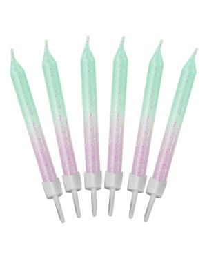 Pastel Ombre Glitter Candles - 6cm (20pk)