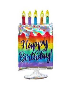 Iridescent Cake Supershape Balloon - 30&quot; Foil