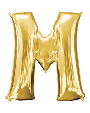 Gold Letter M Balloon - 16&quot; Foil