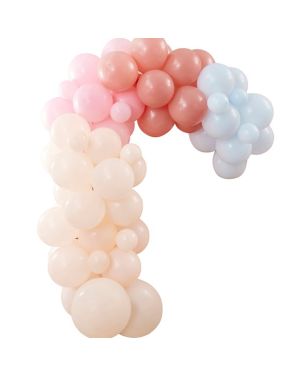 Rainbow Balloon Arch Backdrop - 75 Balloons