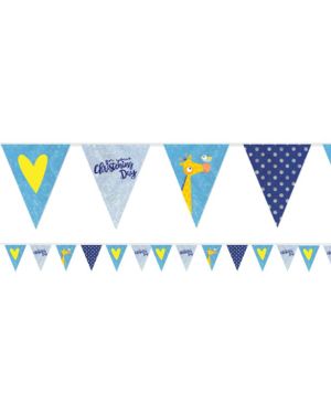 Christening Day Blue Holographic Foil Bunting - 4m