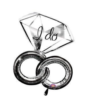 I Do Wedding Rings SuperShape Balloon - 30&quot; Foil