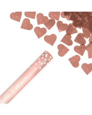 Rose Gold Hearts Confetti Cannon - 60cm