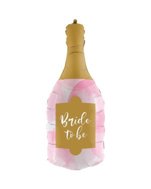 Bride To Be Pink &amp; Gold Bottle Balloon - 36&quot; Foil