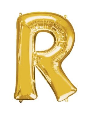Gold Letter R Balloon - 34&quot; Foil
