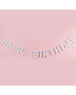 Eco Pastel Rainbow Happy Birthday Banner - 2m