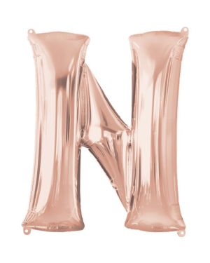 Rose Gold Letter N Balloon - 34 Foil