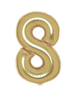 White Gold Foil Number Balloons - 34&quot;