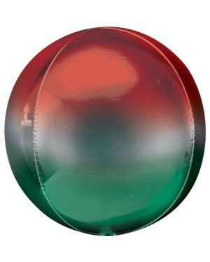 Red &amp; Green Orbz Balloon - 16&quot; Foil