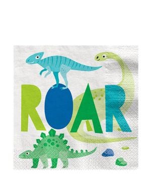 Dino-Roar Paper Napkins - 33cm (16pk)