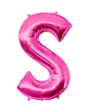 Pink Letter S Balloon - 34&quot; Foil