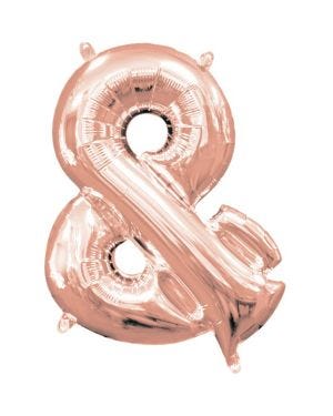 Rose Gold Ampersand Air Filled Balloon - 16&quot; Foil