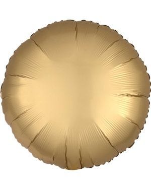 Gold Sateen Satin Luxe Circle Foil Balloon - 18&quot;