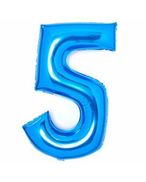 Number 5 Blue Foil Balloon - 34&quot;