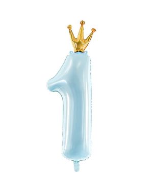 Pastel Blue 1st Birthday Prince Balloon - 35&quot; Foil