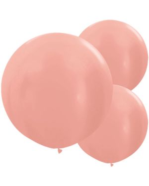 Metallic Rose Gold Balloons - 24&quot; Latex (3pk)