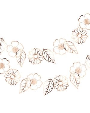 Ditsy Floral Rose Gold Foiled Flower Garland - 3m