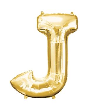 Gold Letter J Balloon - 16&quot; Foil